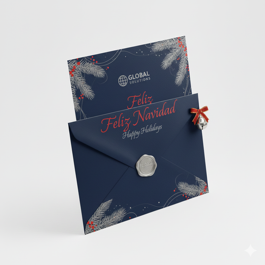 Tarjetas Navidenas Corporativas Personalizadas con Sobre