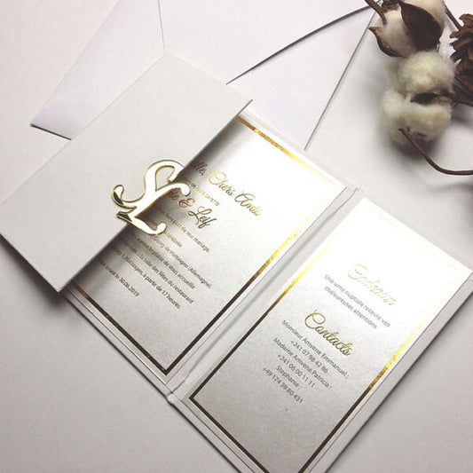 Invitaciones Elegantes con Fecha de Boda – Papel Mate Premium